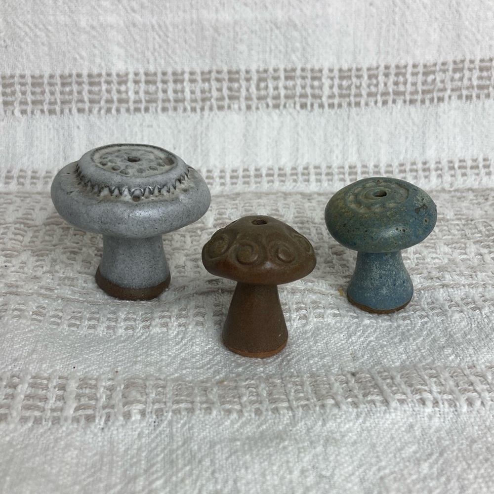 Ceramic Mushroom Incense Holders - Set of 3